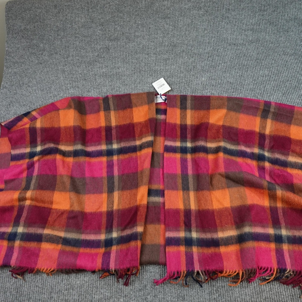 Edinburgh Lambswool Mini Cape Womens One Size Multicolor Check Fringe Wrap